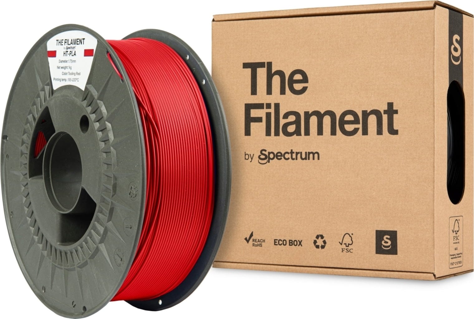 The Filament  HT-PLA Toolling Red, 1,75 mm / 1000 g    Hitzebeständiges PLA Filament in Tooling Red