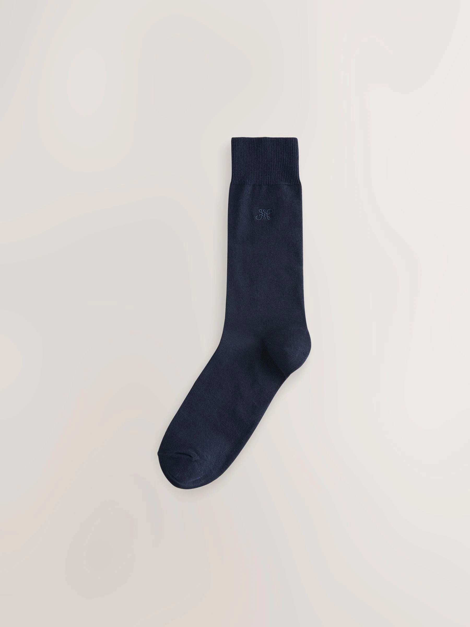 Marineblauw/grijs gemêleerd - 10 Paar fris blijvende sokken met borduursel