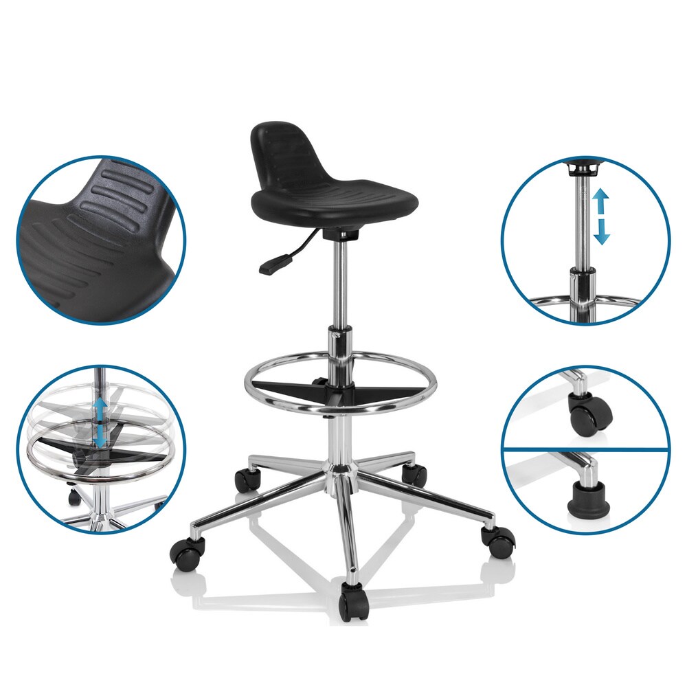 Drehhocker TOP WORK 03 I Hartschaum ohne Armlehnen hjh OFFICE