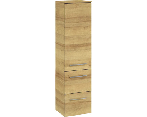 Pelipal Sunline 104 badkamermeubelset (B x H x D 181 x 200 x 50,5 cm), frontkleur: Riviera eiken, 5-delige set bestaande uit een wastafel in wit mineraalglas, een badmeubel en een spiegelkast met LED-verlichting.