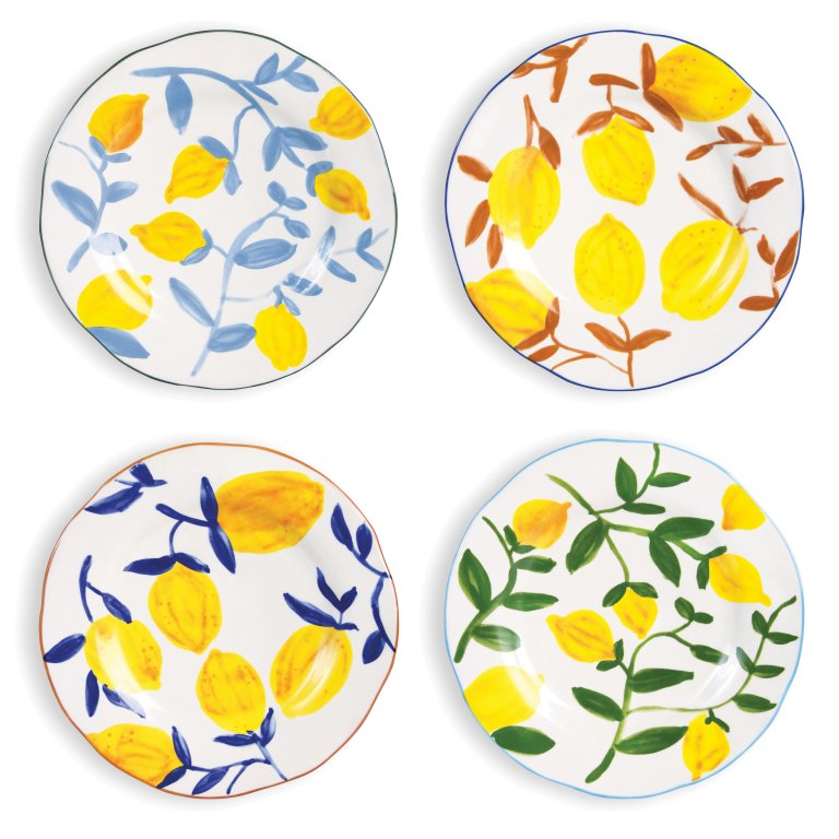 &klevering Lemon Twig dinerbord Ø22 set van 4
