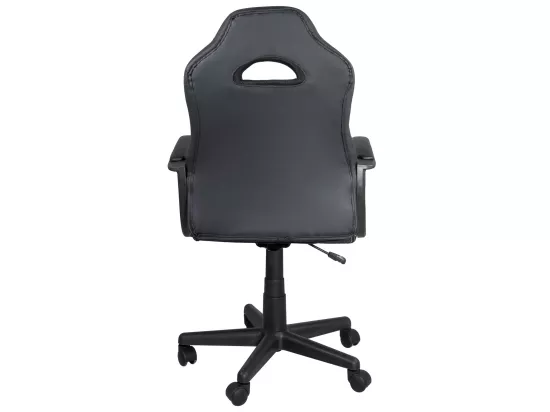 Chaise gamer junior hauteur réglable siège simili pivotant accoudoir rembourré WAN (Noir rouge)