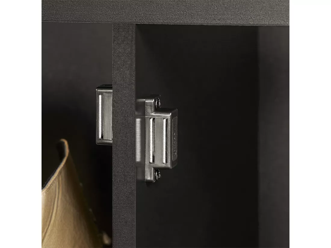 Banc De Rangement Meuble Bas Entrée Avec Coussin Rembourré Et 2 Portes, Fsr63-sch