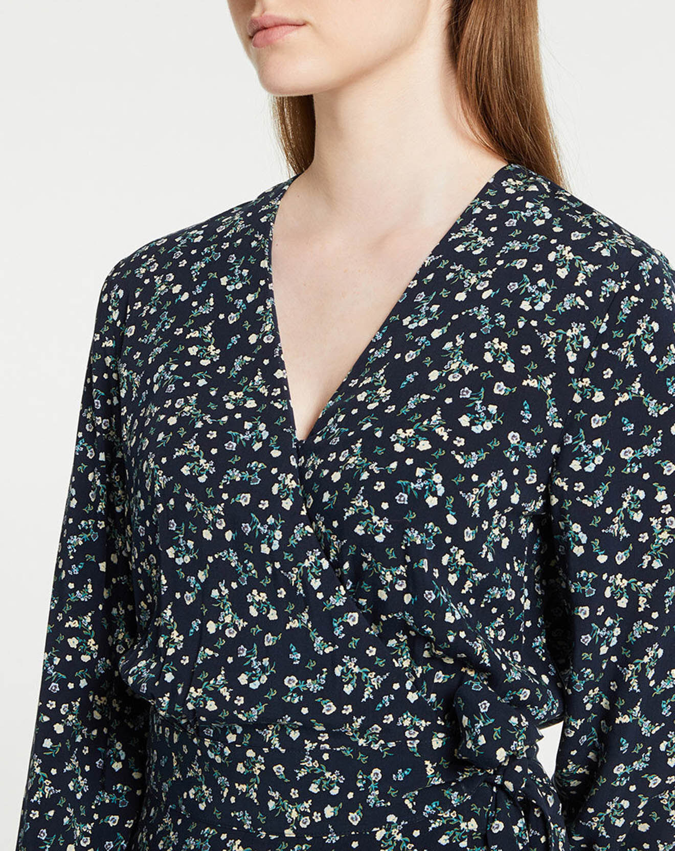 Tommy Hilfiger Robe Wrap à fleurs bleu marine
