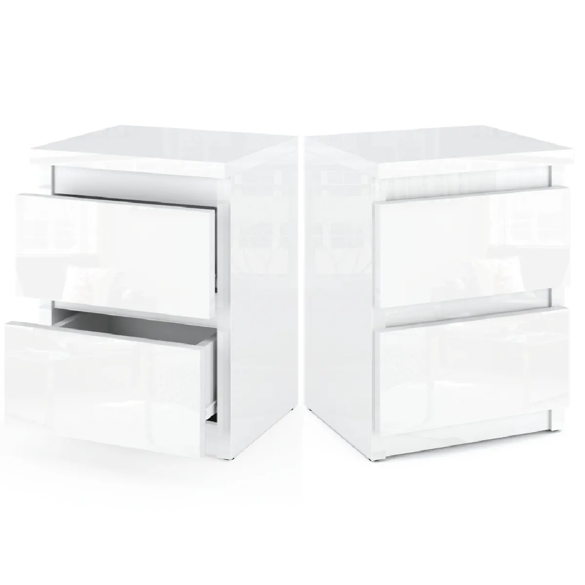 Other Brands Table de Chevet - Blanc Brillant