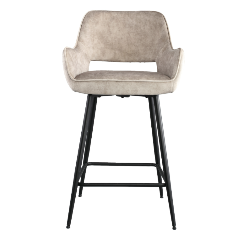 Barstoel Pim Velvet Beige M