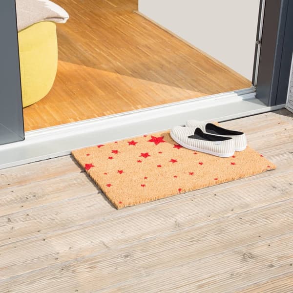 Dørmatte kokosfiber med stjernemotiv
