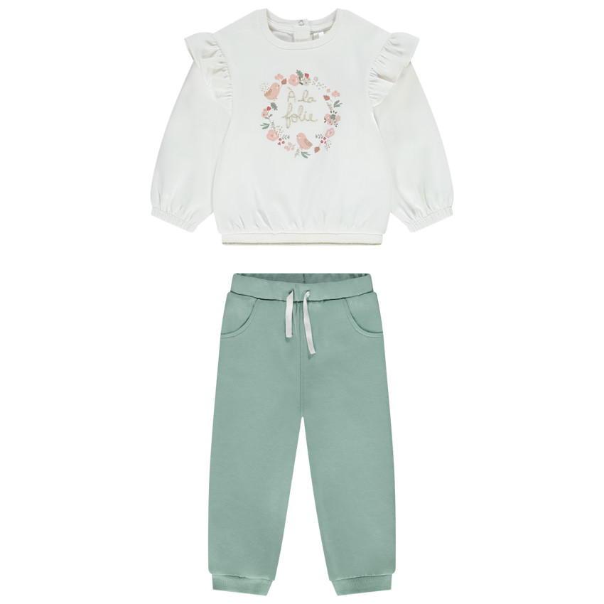 Ensemble jogging 2 pièces broderie lurex pour bébé fille