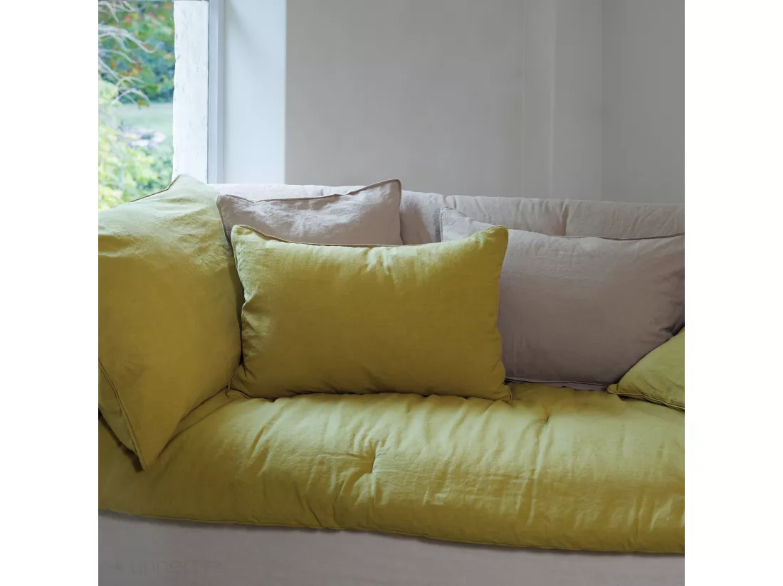 Drap plat lin et coton 270x300 cm collection OPERA beige ficelle