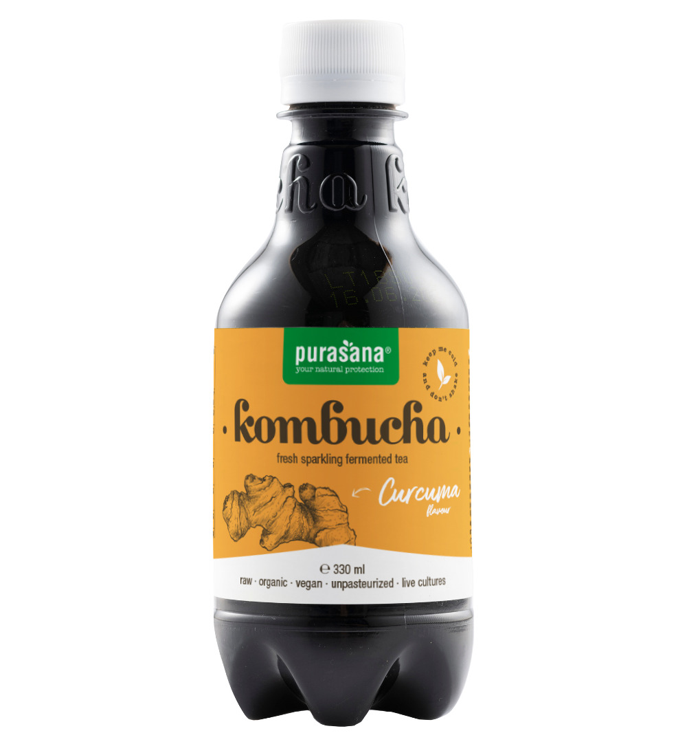 Purasana Kombucha Kurkuma – Vegan Bio (330 ml)