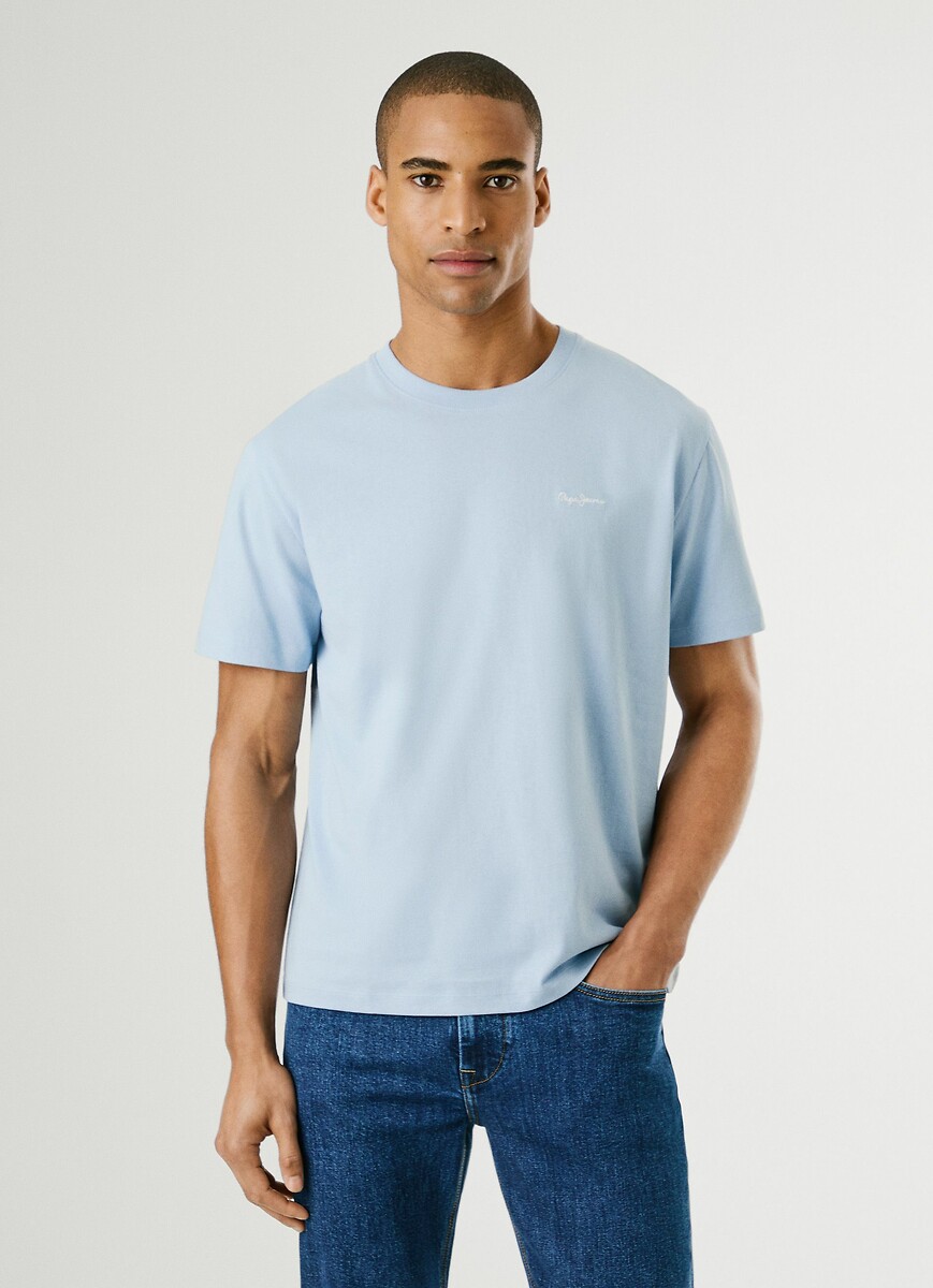 PEPE JEANS<br>Camiseta com gola redonda e logotipo bordado
