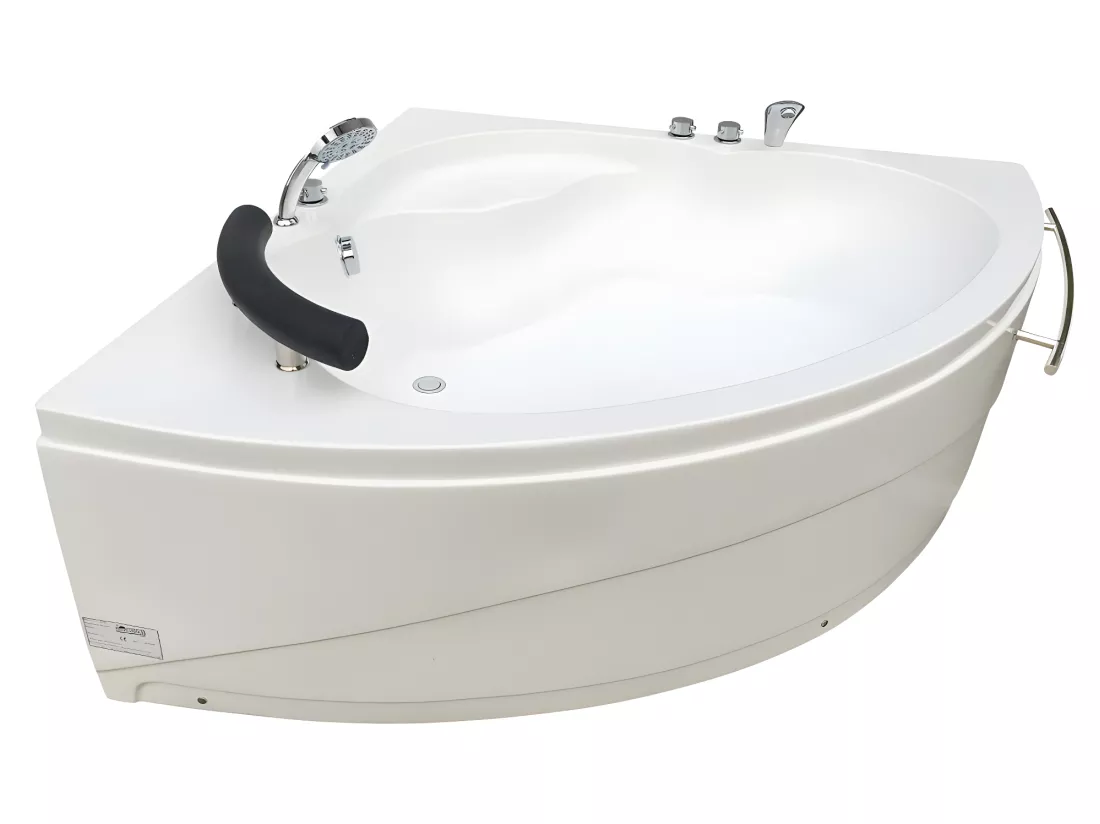 Baignoire d'angle NAVONA avec robinetterie - 263L - 135*135*54 cm
