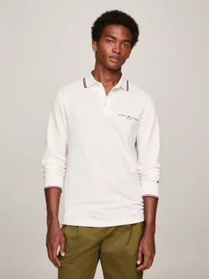 Polo Slim de Manga Comprida com Detalhe Exclusivo