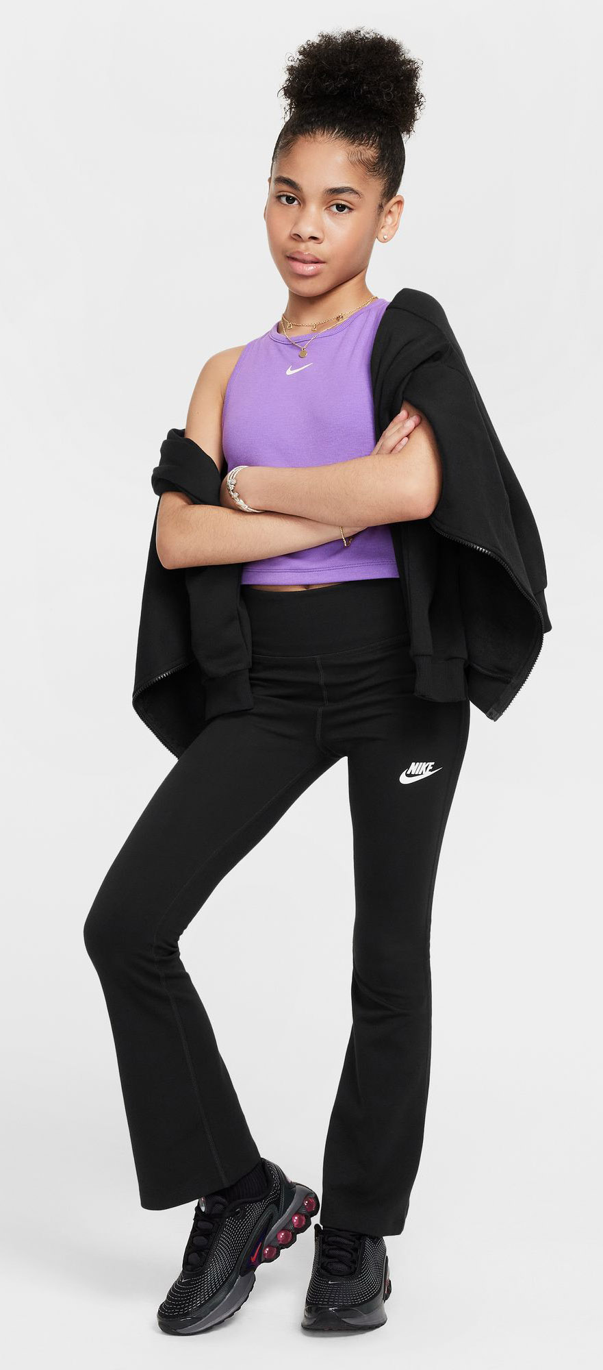 Sportswear Classic Flare Tights Jente 010/Black/White