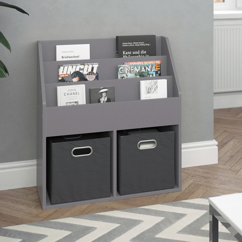 Vicco Bücherregal Aufbewahrungsregal Regal Luigi Grau Würfelregal Faltbox Ablage