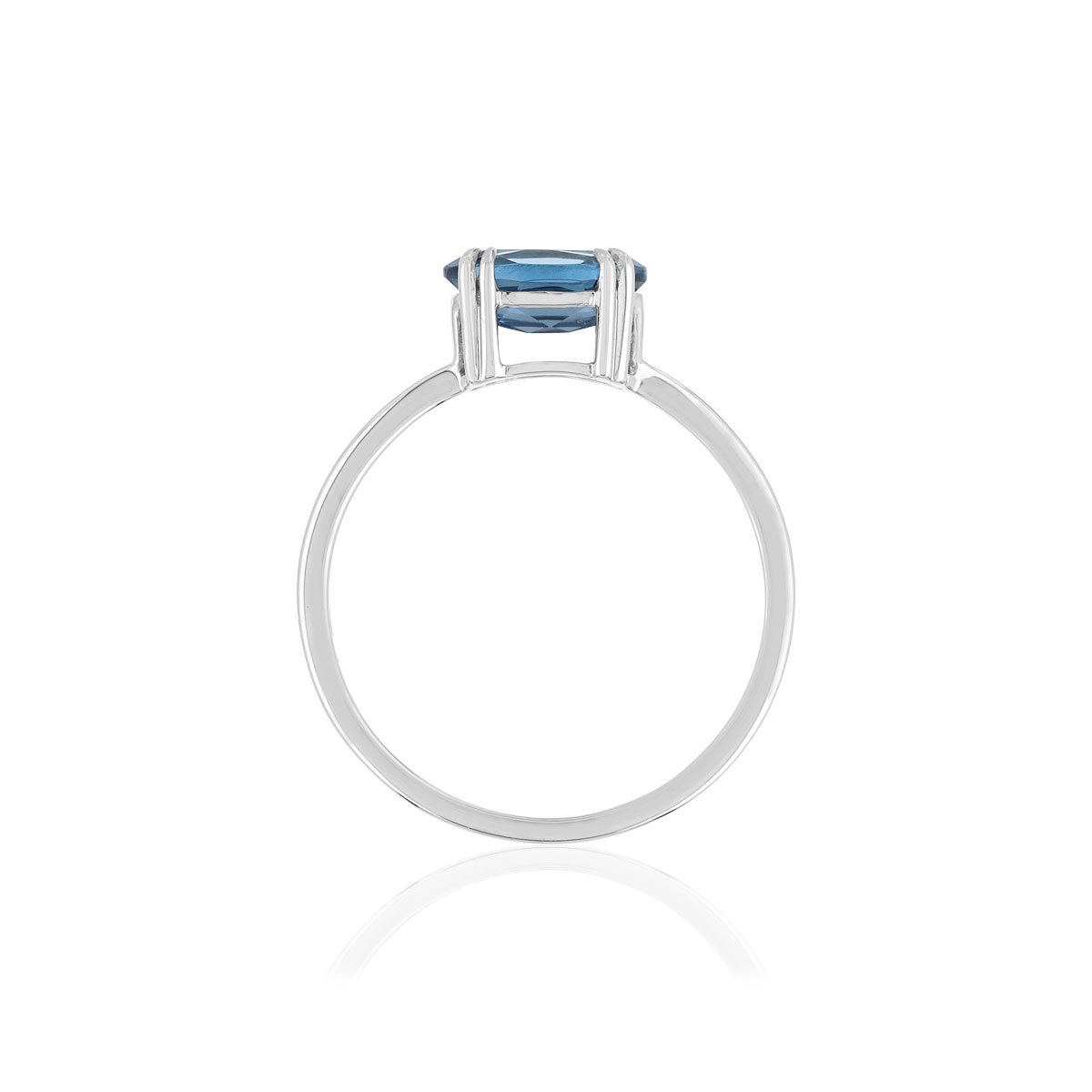 Bague or blanc 375 topaze ovale
