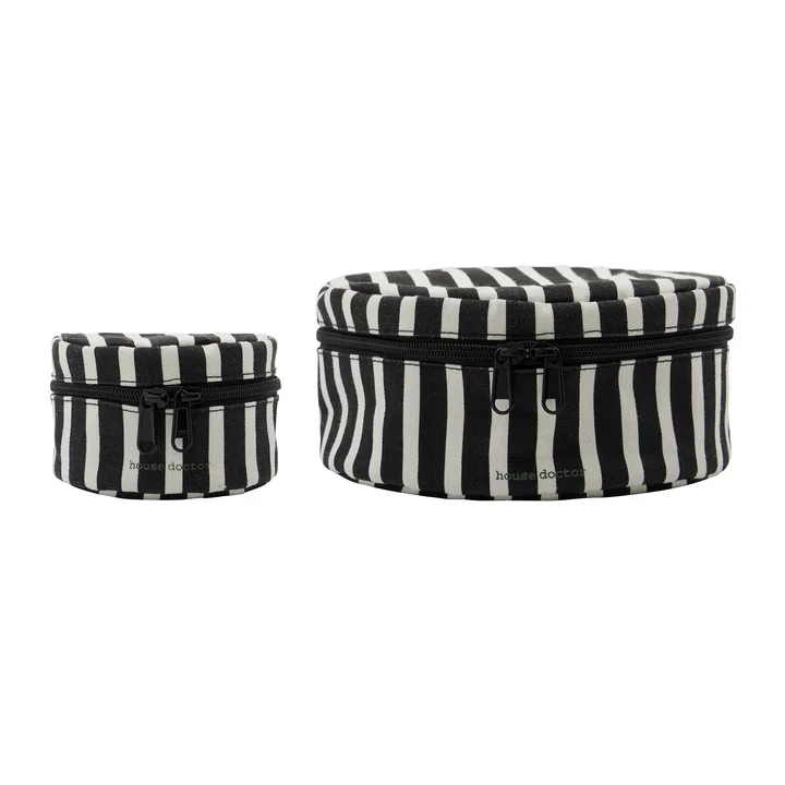 House Doctor - Topp Aufbewahrungsboxen, schwarz / off-white (2er-Set)