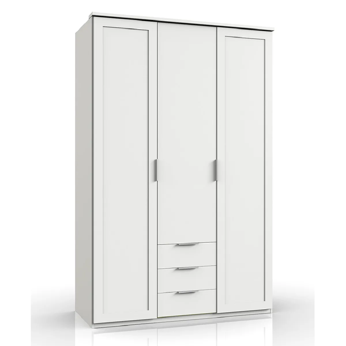 Pegane Armoire placard meuble de rangement coloris imitation chêne blanc - Longueur 135 x Hauteur 208 x Profondeur 58 cm