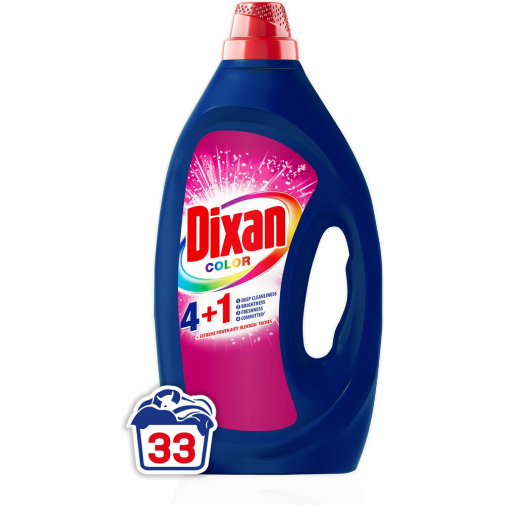 Dixan Vloeibaar Wasmiddel 4+1 Color 33 Wasbeurten1,485 liter