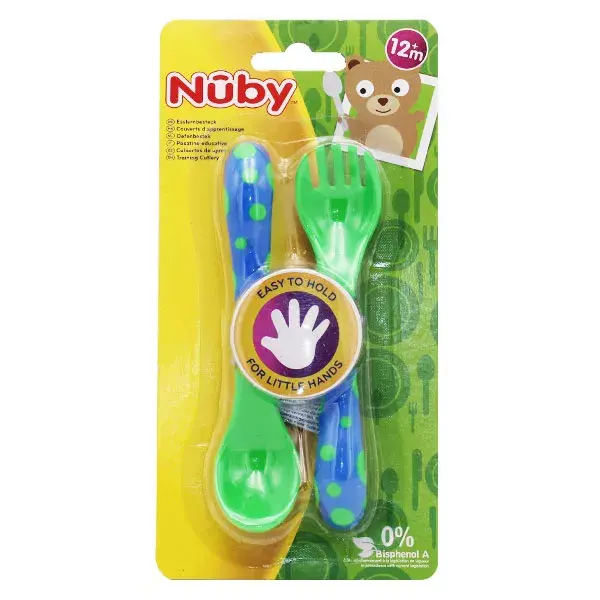 Nuby Cuillère et Fourchette d'Apprentissage +12m