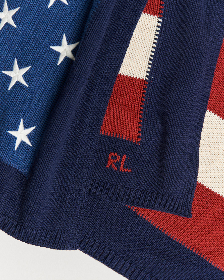 Ralph Lauren Home RL Flag 54x72 Cotton Throw Navy