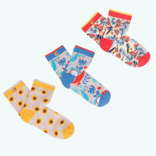 Chaussettes Flower Power bleu