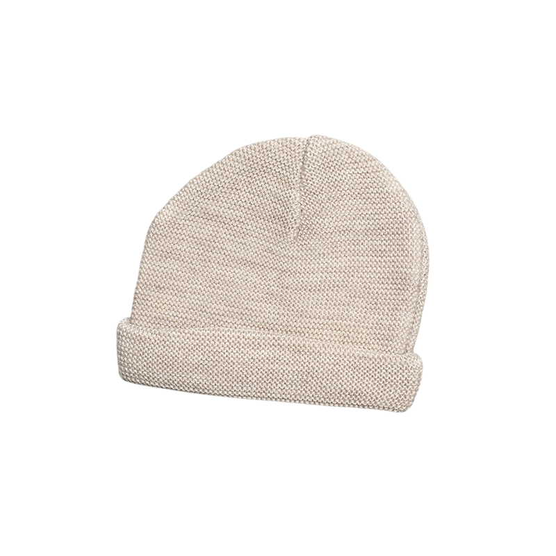 Mütze Merinowolle beige-mélange