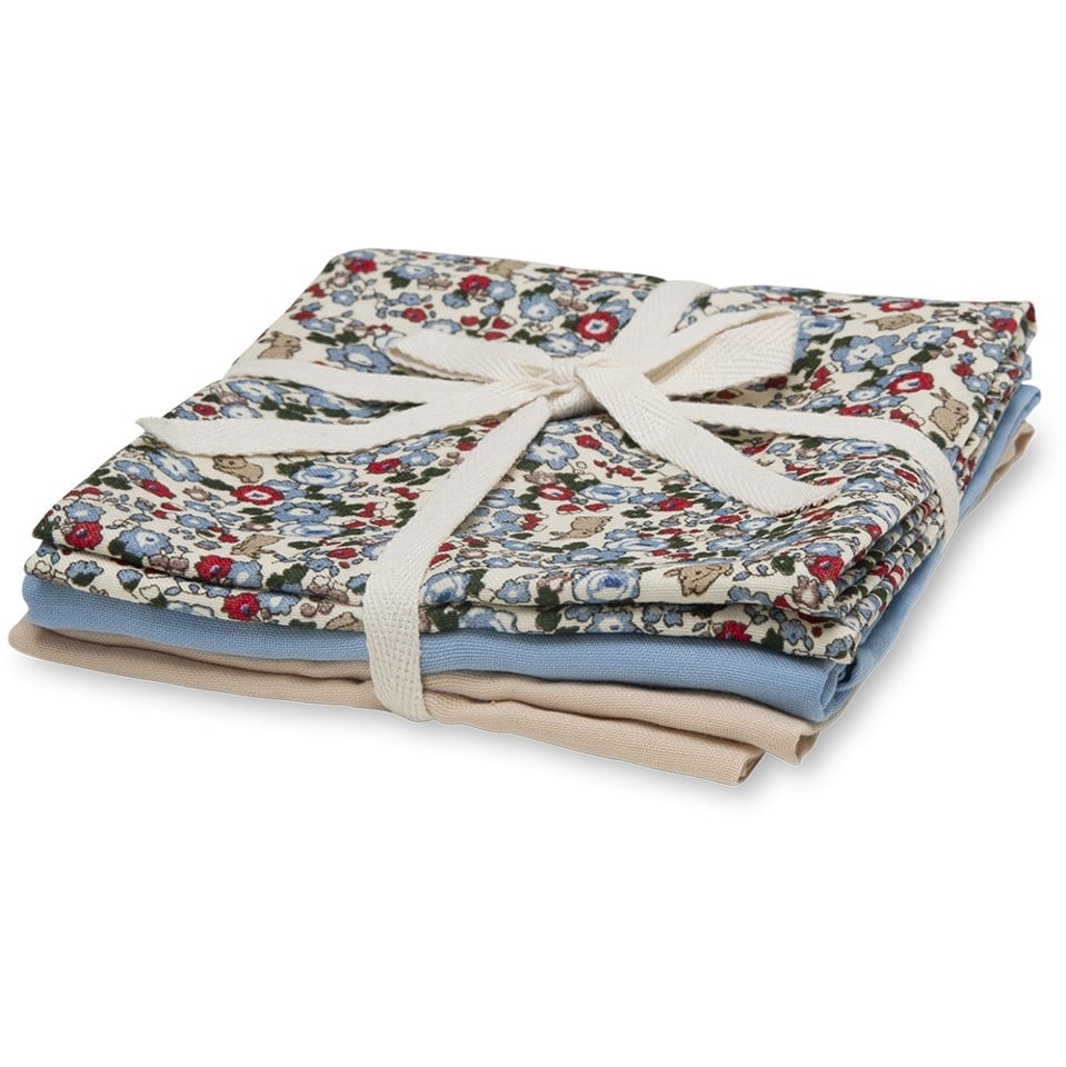 That's Mine - Bora Muslin Cloth 3-pack Flora Bunnies Rouge