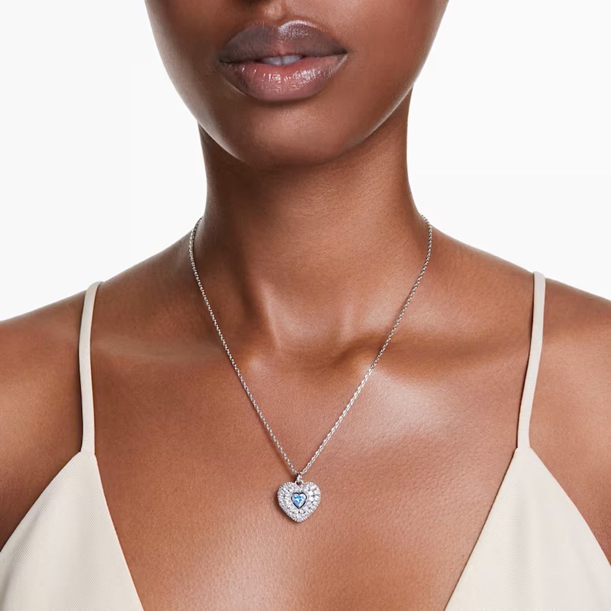 Collier Swarovski Hyperbola coeur bleu