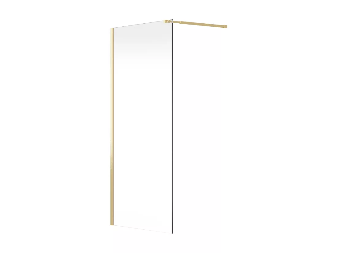 Paroi de douche à l'italienne - Doré - Verre 6 mm - 140x200 cm - DAREN