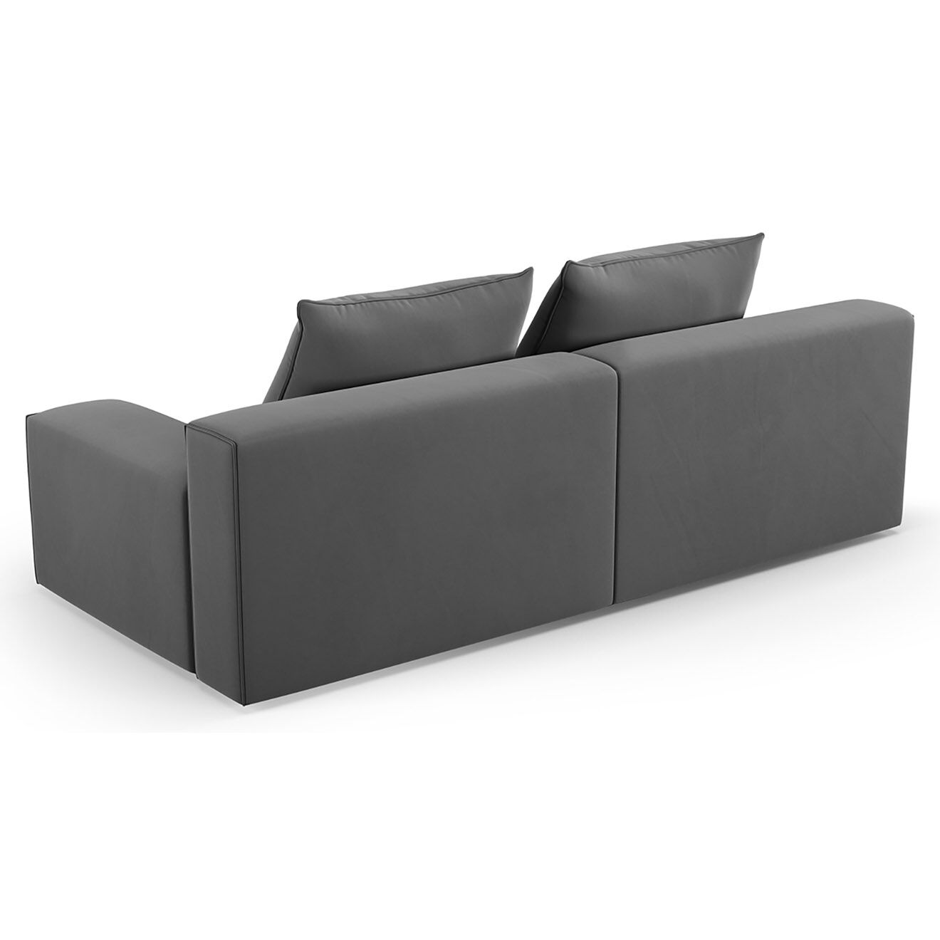 Mazzini Sofas Canapé Velours Ivy 3 Places gris foncé - 210x105x89 cm