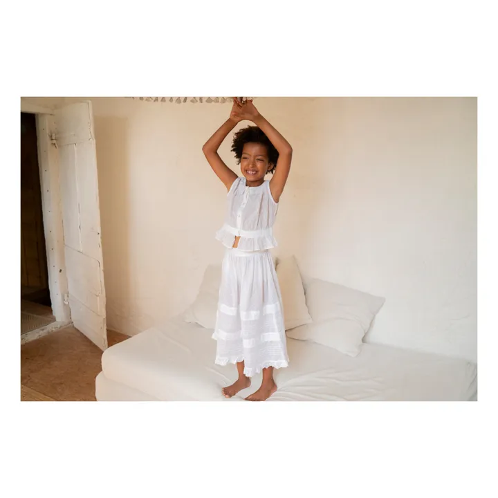Lali Top Sans Manches Corset  | Blanc