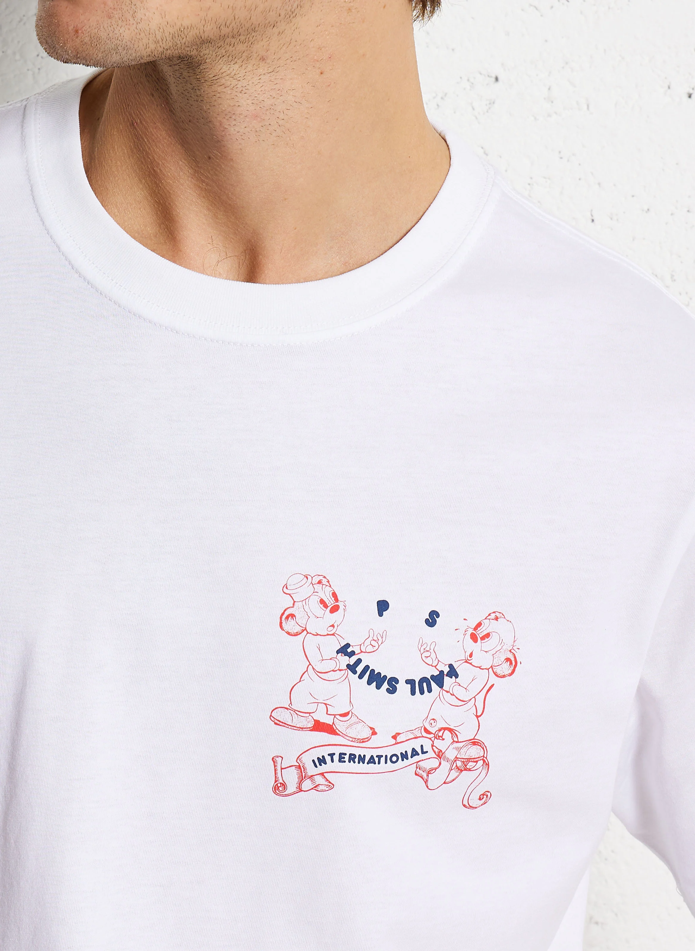 Tee-shirt droit sérigraphié en coton organique | Blanc