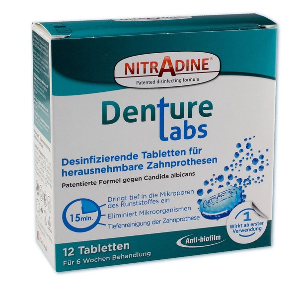 NitrAdine Denture Tabs – Desinfizierende Tabletten (32 Tabl.)