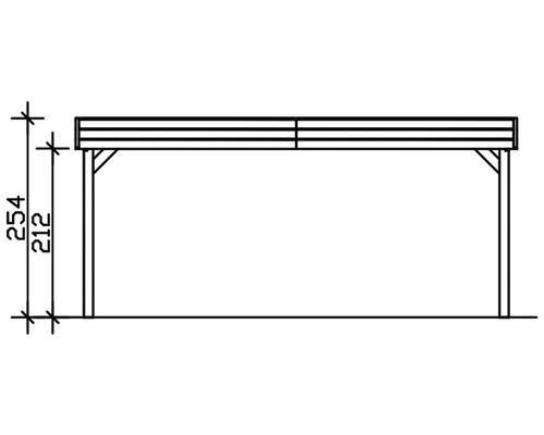 SKAN HOLZ Friesland dubbele carport inclusief EPDM dakbedekking en H-paalankers, 557 x 555 cm, geïmpregneerd