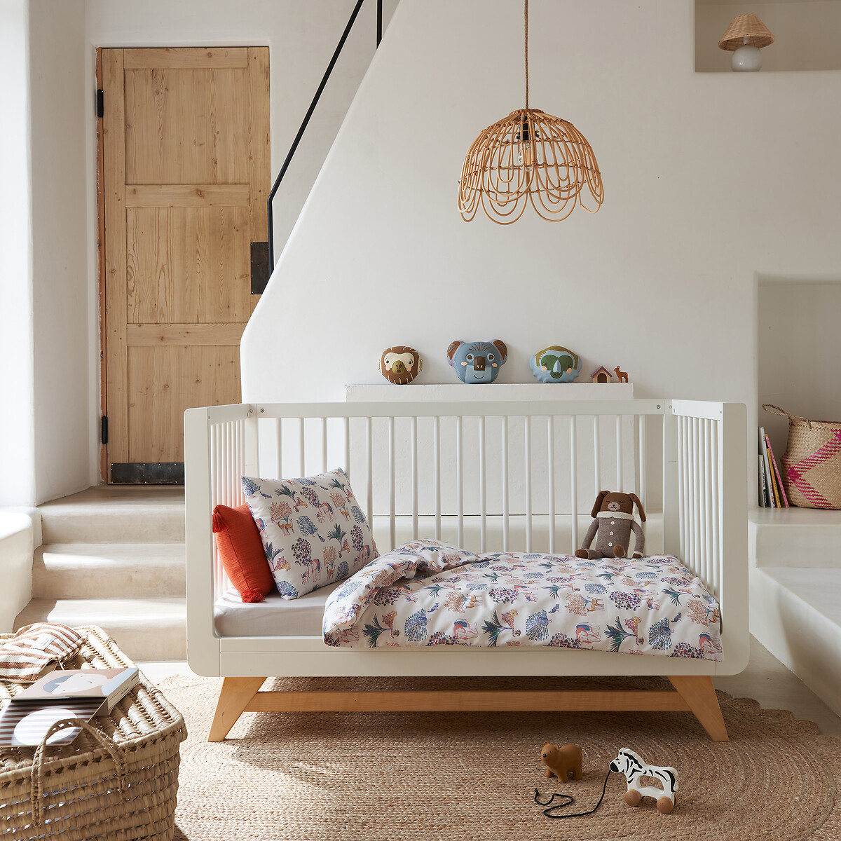 LA REDOUTE INTERIEURS<br>Conjunto de roupa de cama para bebé, 50% algodão reciclado, Jungala