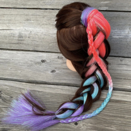 Mermaid haar - neon/blauw/paars