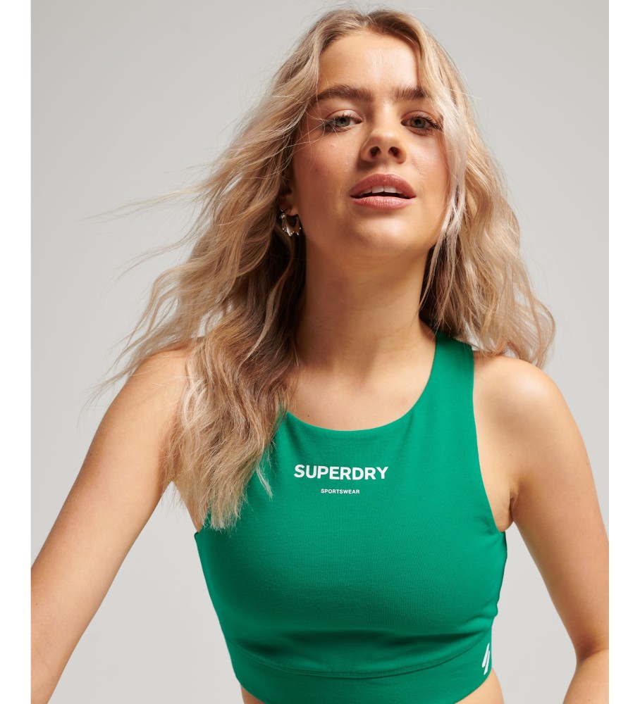 Sutiã esportivo Superdry Core de algodão orgânico - Verde