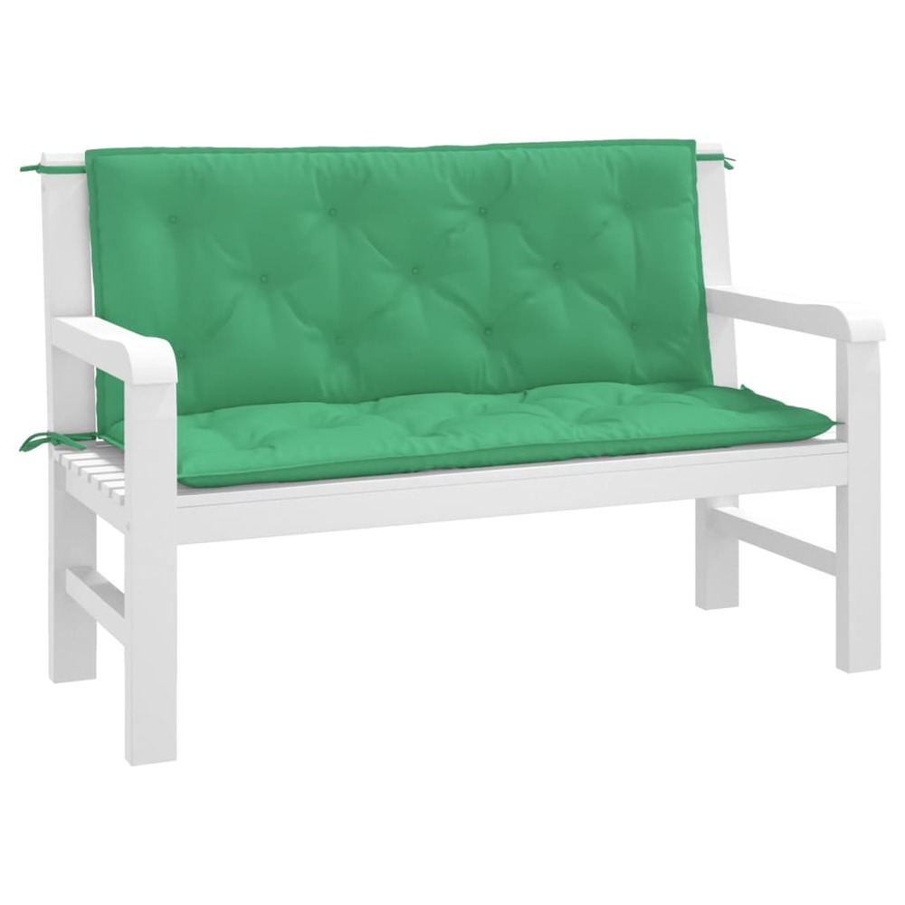 Coussins de banc de jardin 2 pcs vert 120x50x7 cm tissu oxford