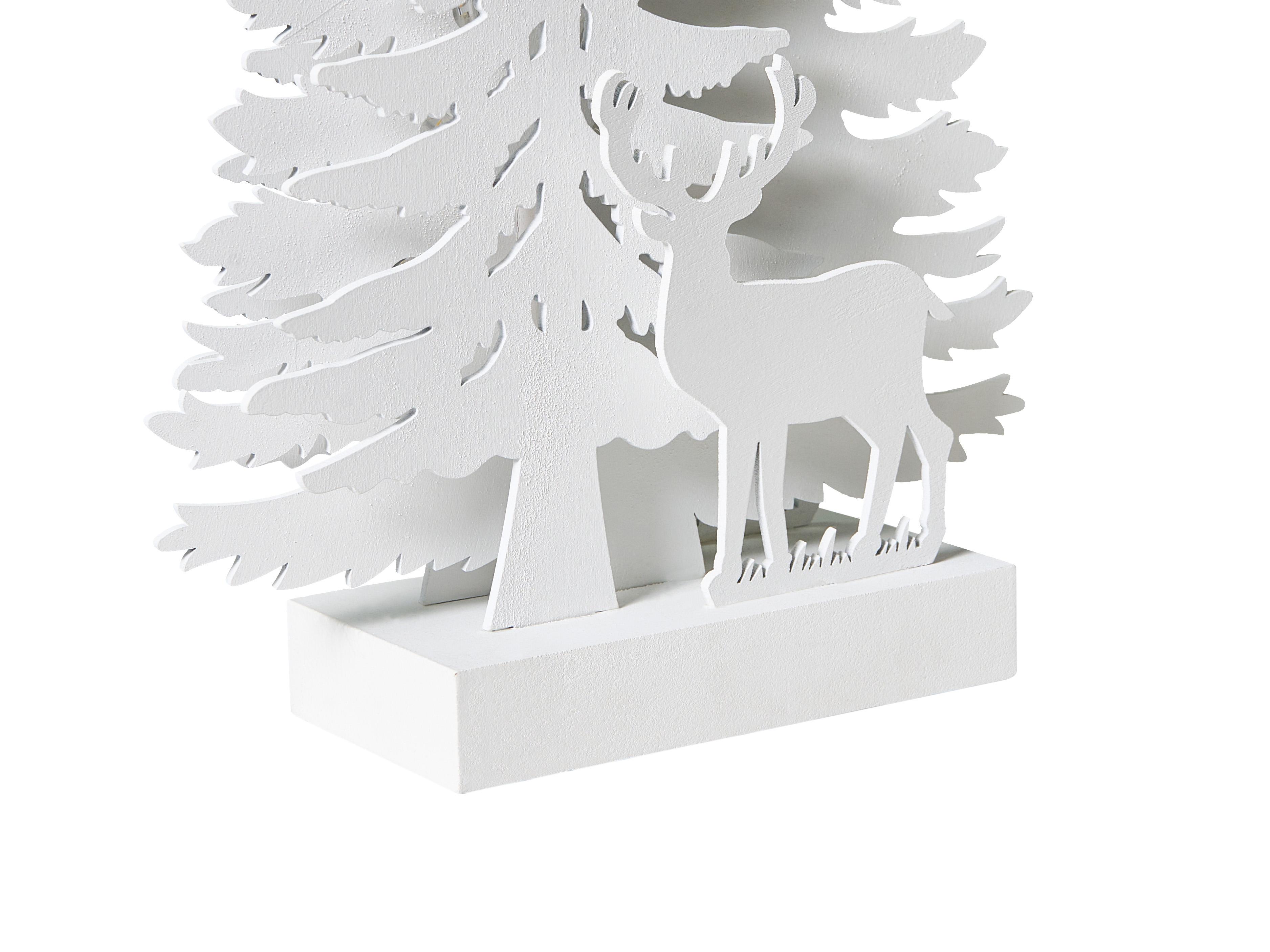 Kerstdecoratie LED FEMAN Rendier Kerstboom 36 cm Wit