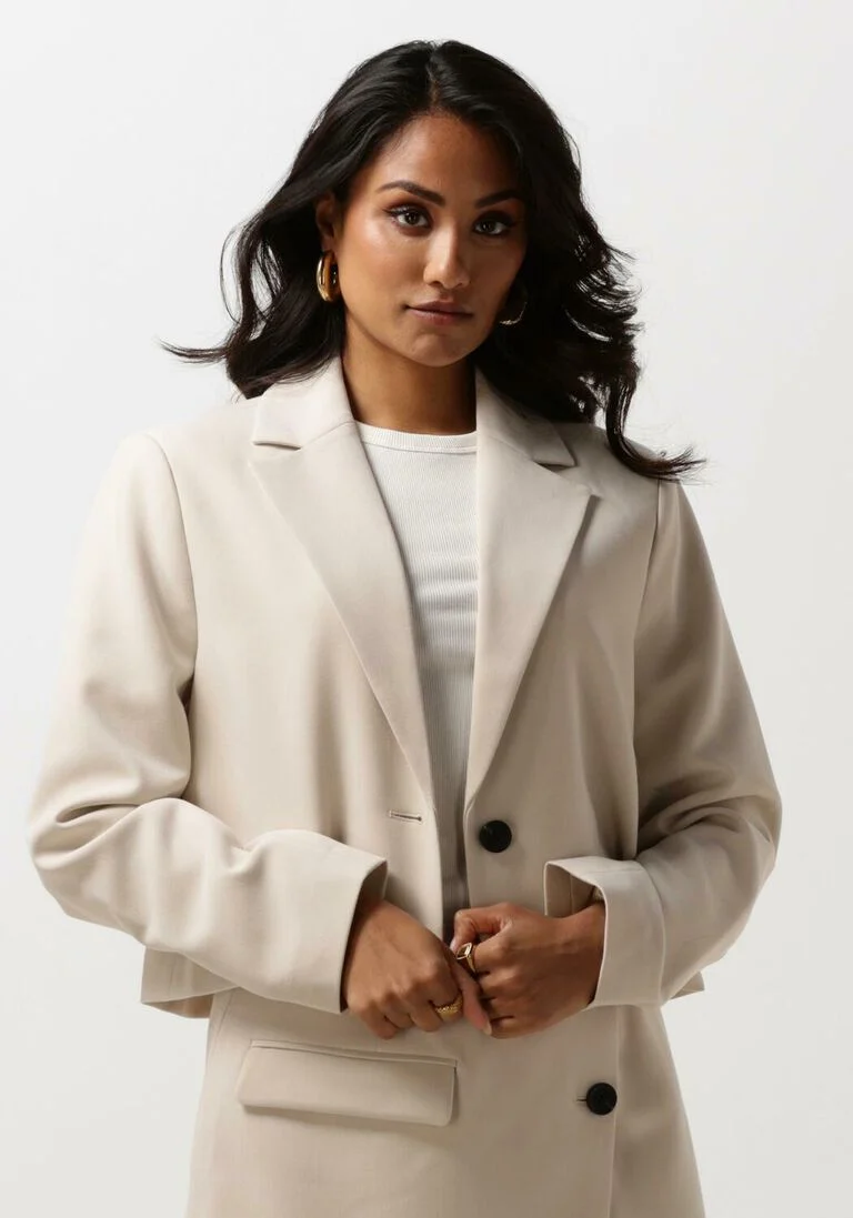 SECOND FEMALE beige second female blazer evie cropped blazer