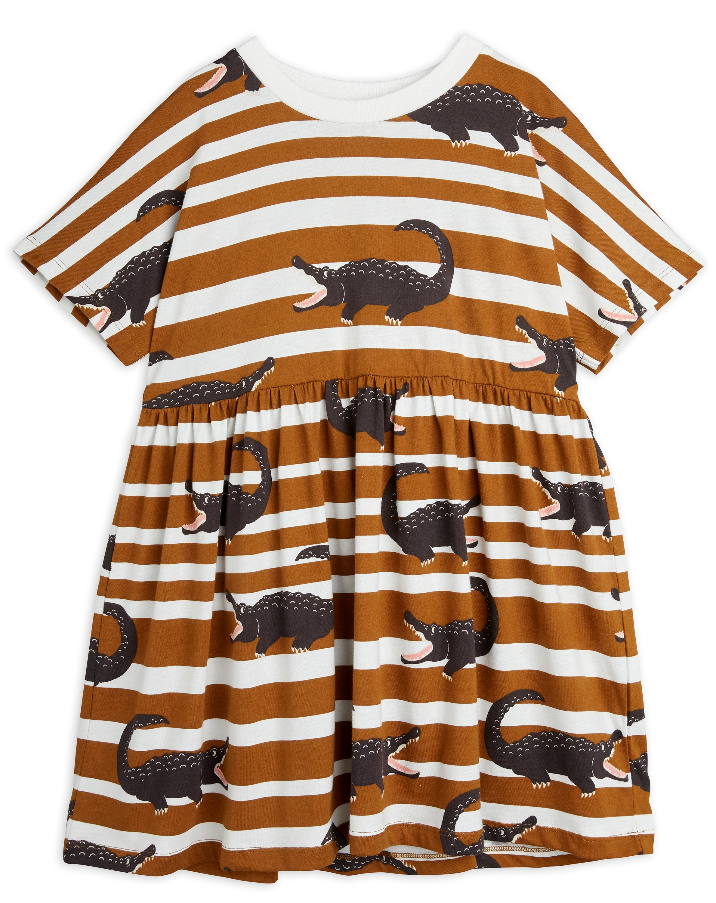 Kurzarm-Kleid CROCODILES in brown
