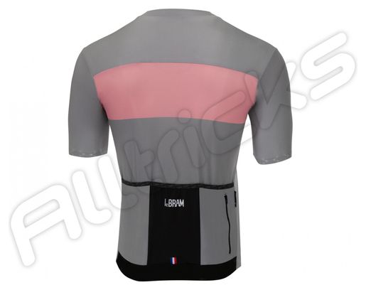 Maillot Manches Courtes LeBram Eze Gris Rose Coupe Ajustée
