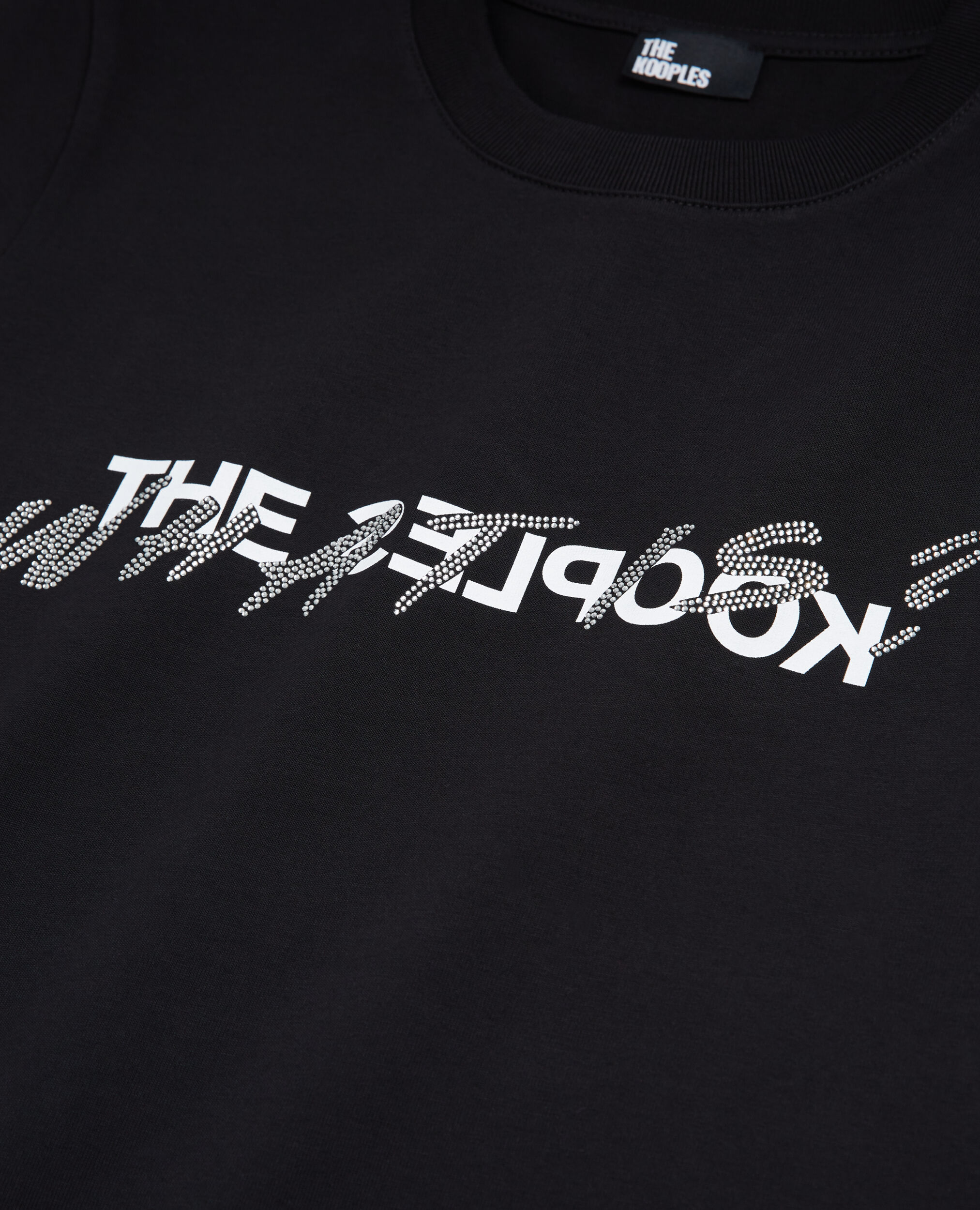 T-shirt à strass What is noir