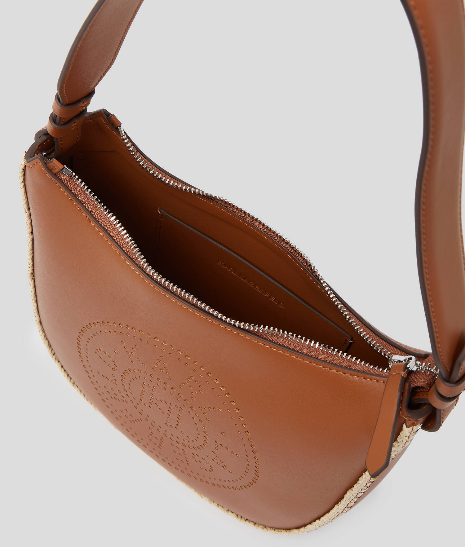 SAC PORTÉ ÉPAULE CROISSANT DE LUNE PERFORÉ K/CIRCLE - Naturel-Tan