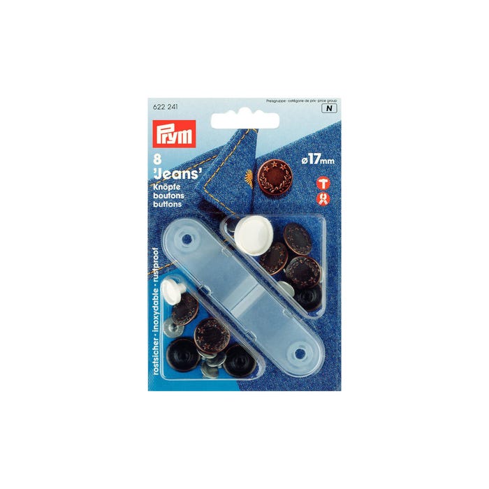 Prym-8 drukknopen jeans 14 mm - 17 mm