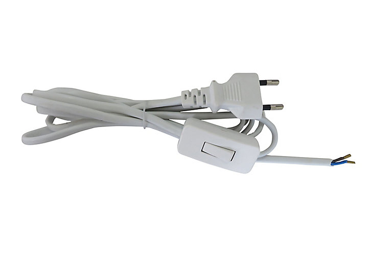 Cordon de lampe avec interrupteur blanc Diall 2m