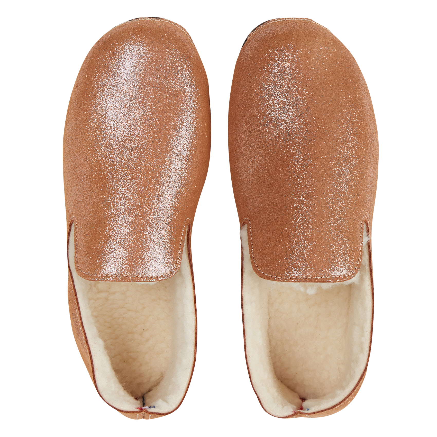 COCO - Chaussons fourrés en cuir velours| Marron