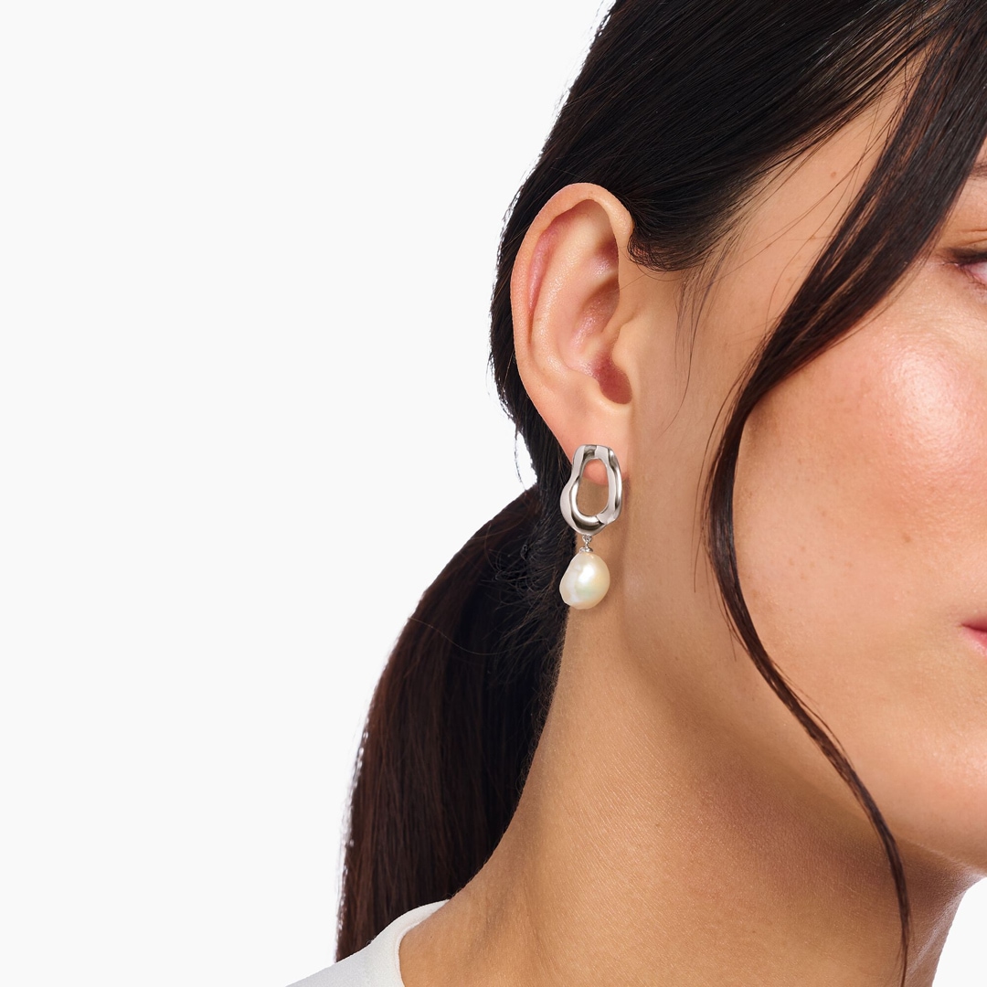 Thomas Sabo Bold Elegance Ohrringe mit Perle Natural Beauty Silber