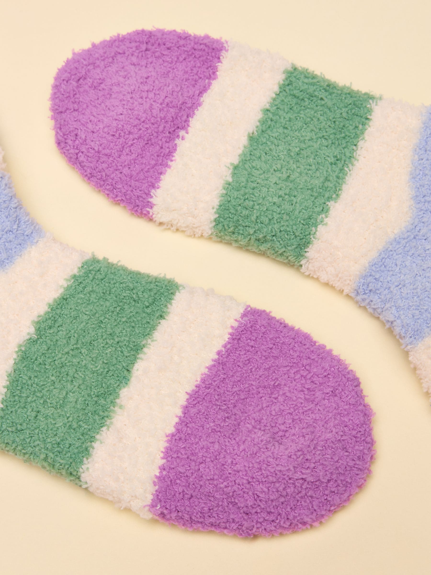 Blauw - Joules Women's Fluffy Stripe Socks (size 4-8)